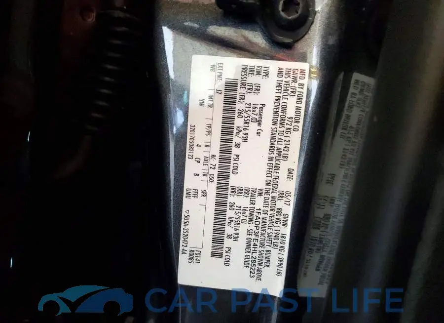 1FADP3FE4HL285223# 12