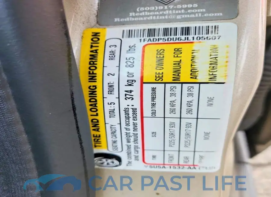1FADP5DU6JL105607# 12