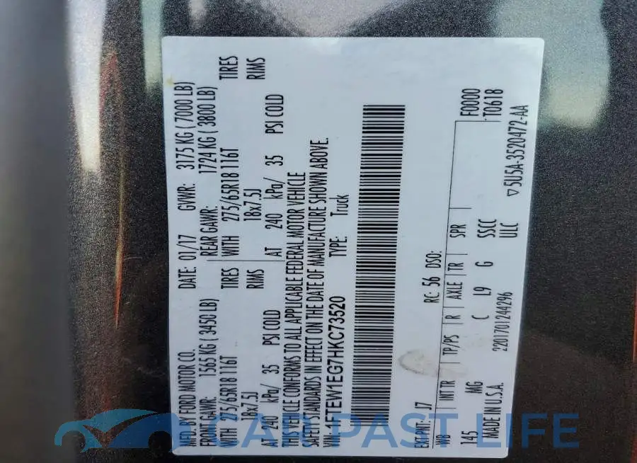 1FTEW1EG7HKC73520# 12