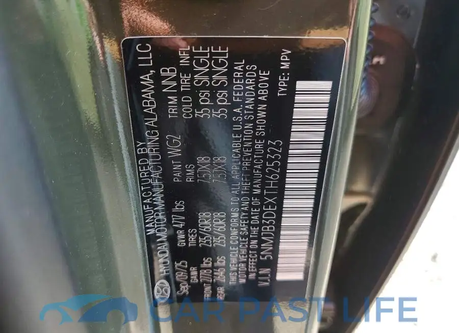 5NMJB3DEXTH625323# 12