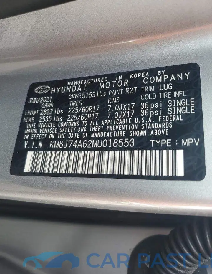 KM8J74A62MU018553# 13