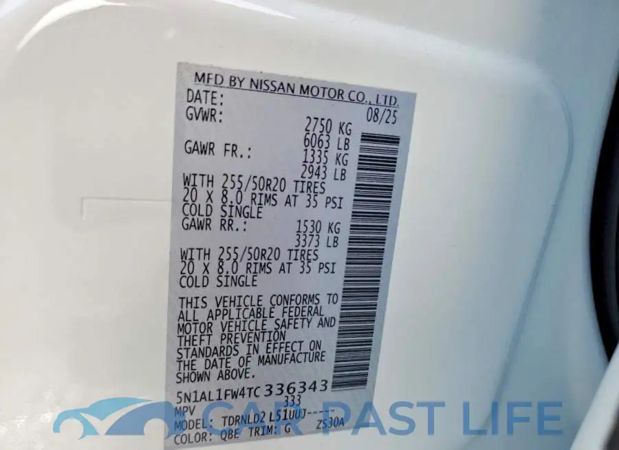 5N1AL1FW4TC336343# 13