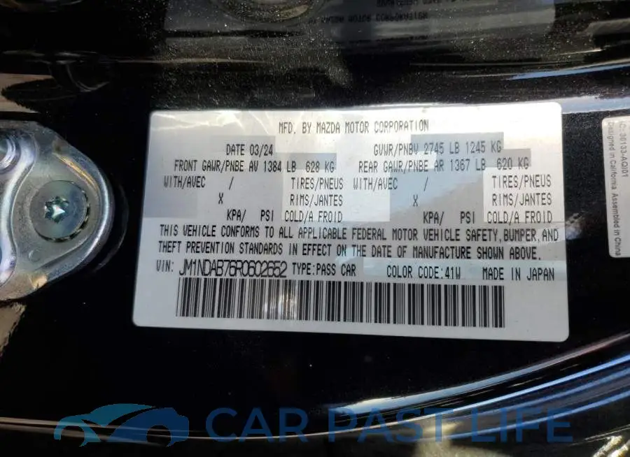 JM1NDAB76R0602652# 12