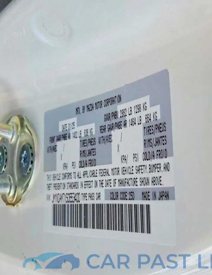 JM1NDAM7XS0653400# 12