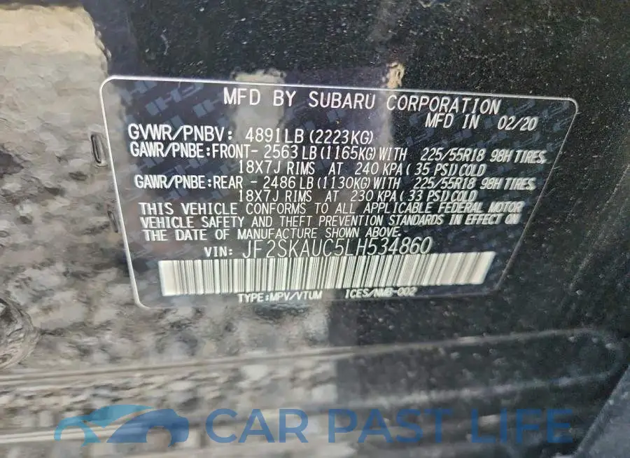 JF2SKAUC5LH534860# 13