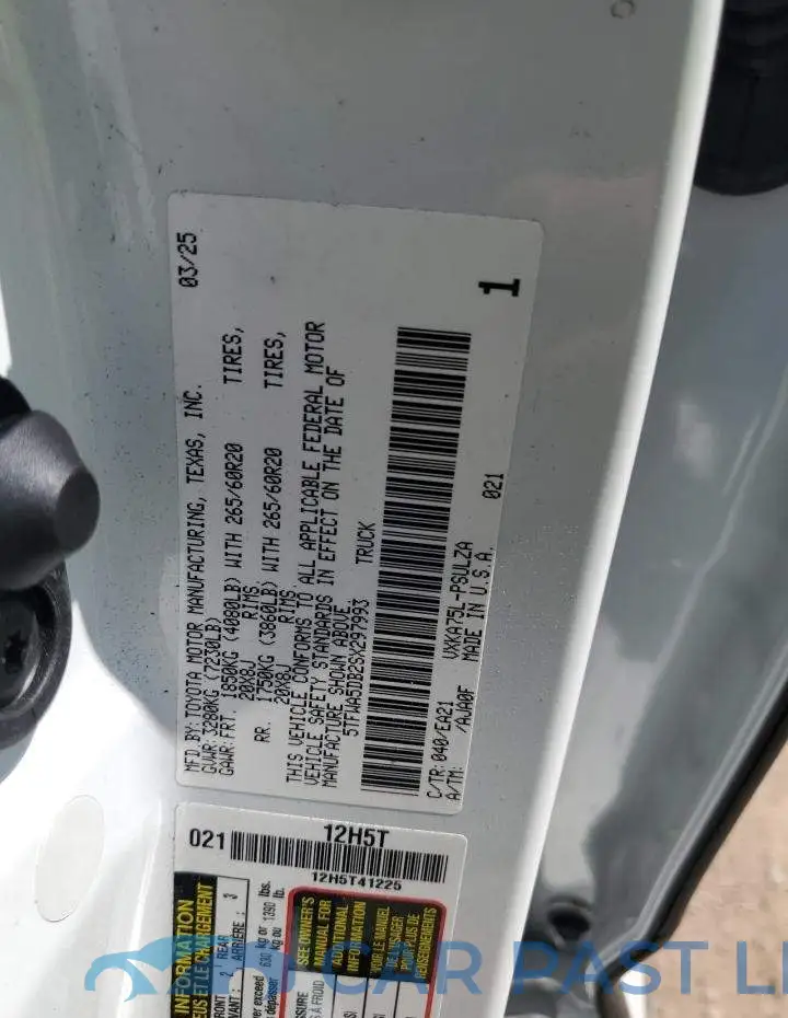 5TFWA5DB2SX297993# 12