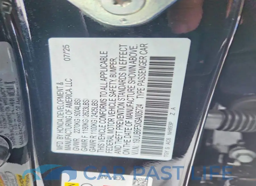 19UUB6F5XSA005724# 12