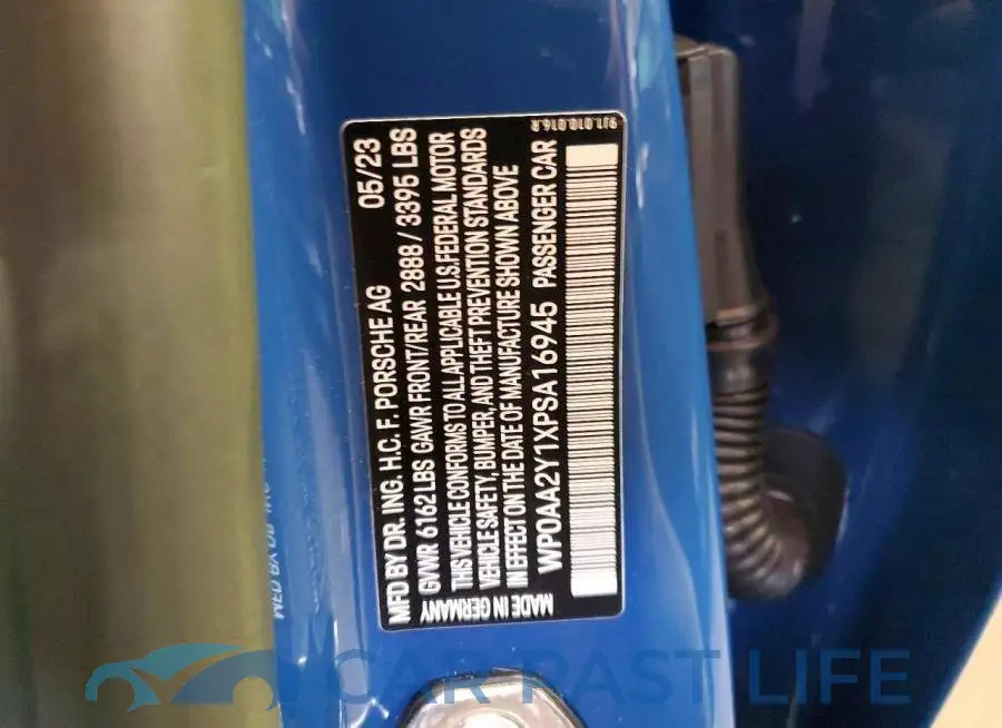 WP0AA2Y1XPSA16945# 13
