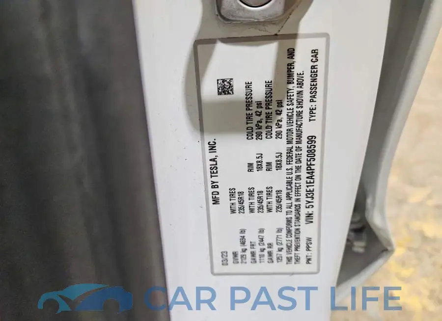 5YJ3E1EA4PF508599# 12