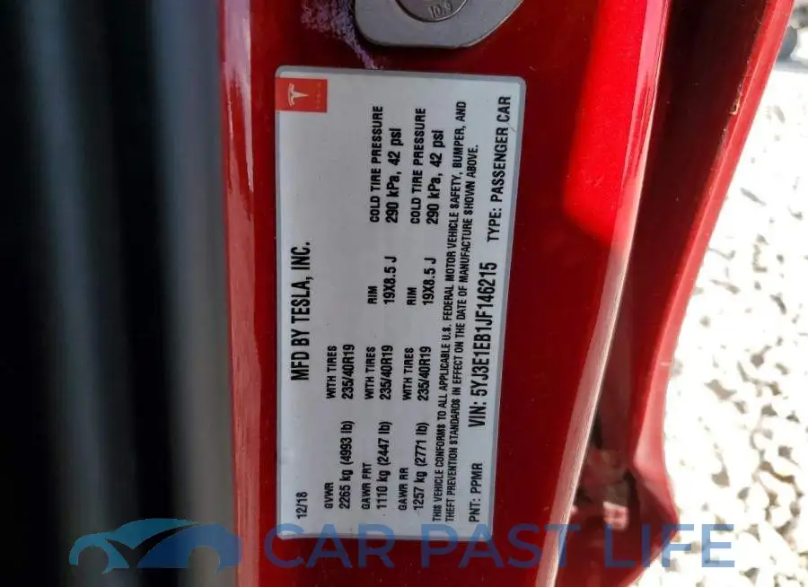 5YJ3E1EB1JF146215# 12