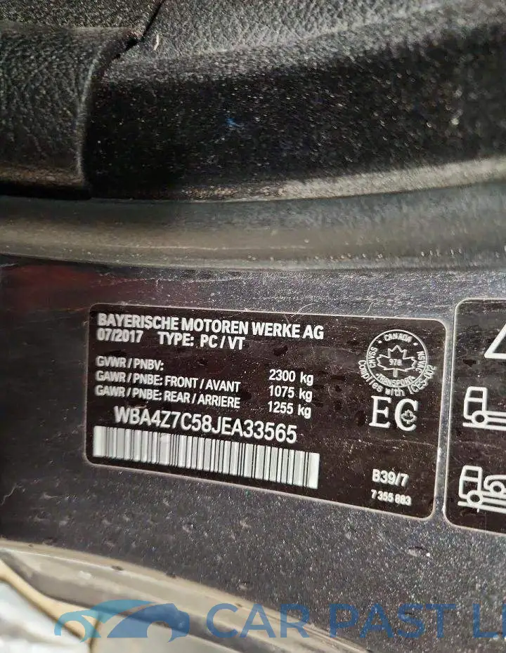 WBA4Z7C58JEA33565# 12