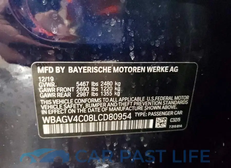 WBAGV4C08LCD80954# 12