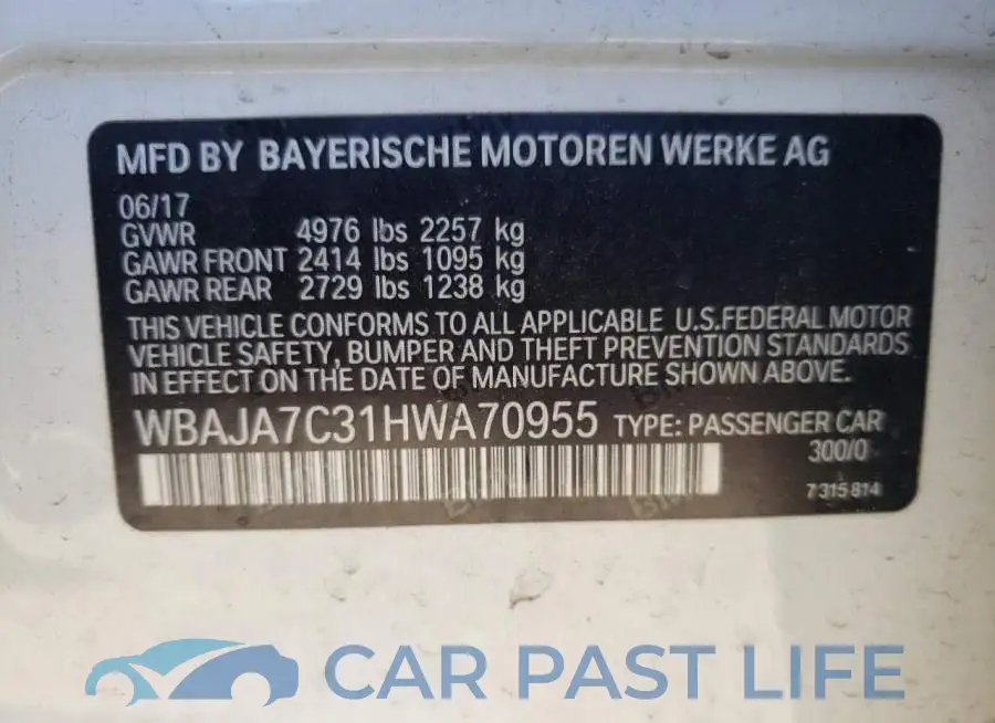 WBAJA7C31HWA70955# 12
