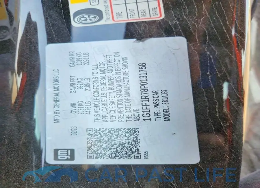 1G1FF1R78P0131758# 12