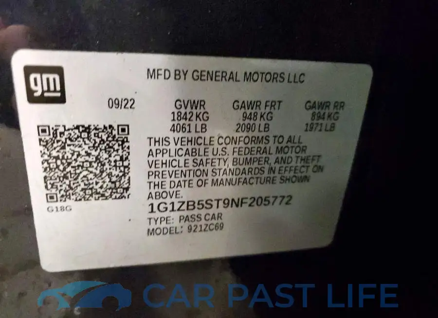 1G1ZB5ST9NF205772# 12