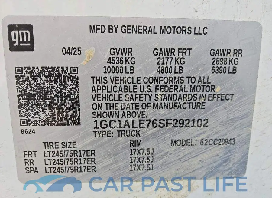 1GC1ALE76SF292102# 12