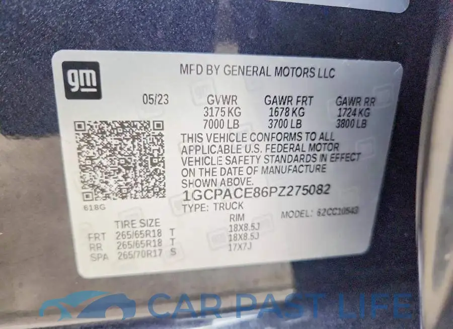 1GCPACE86PZ275082# 13