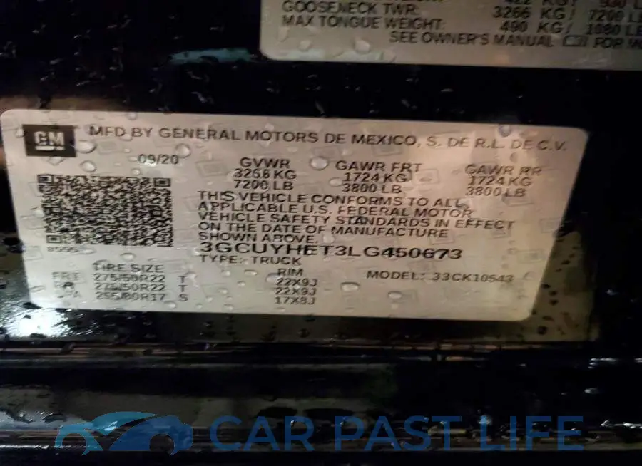 3GCUYHET3LG450673# 12