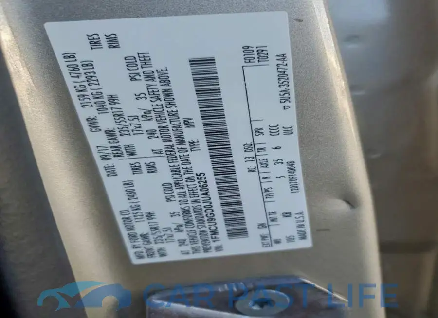 1FMCU9GD0JUA06255# 13