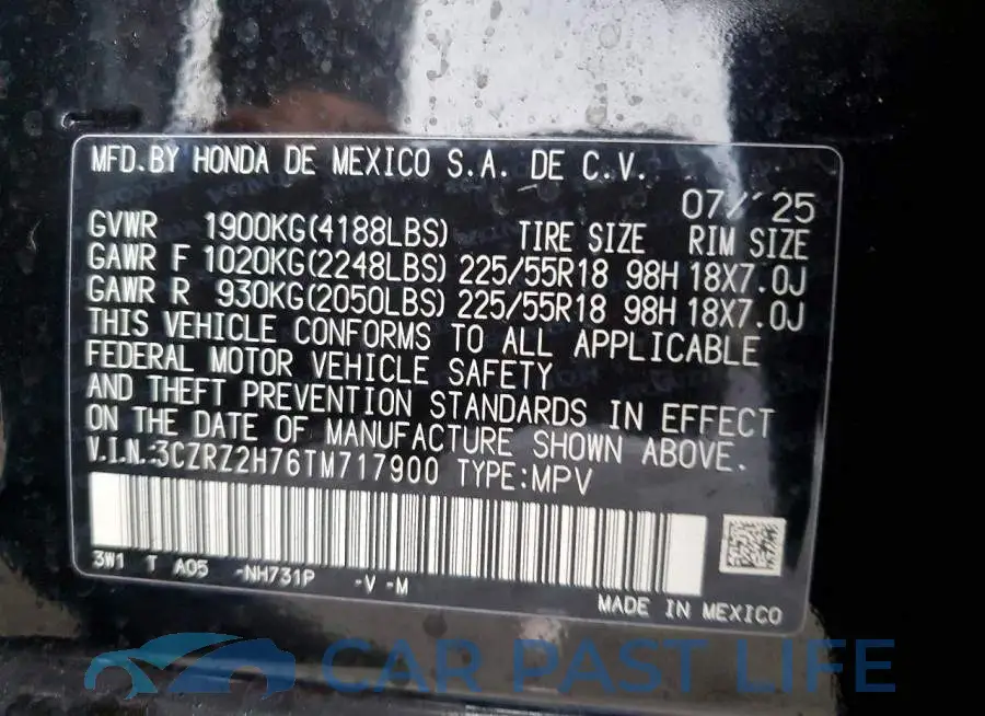 3CZRZ2H76TM717900# 13