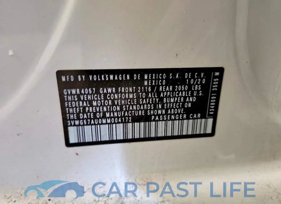 3VWG57AU0MM004172# 12