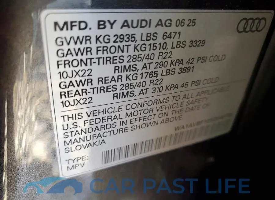 WA1AVBF10SD040702# 13