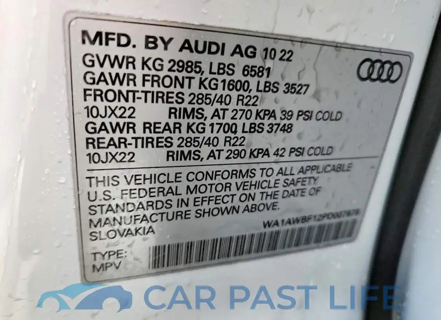 WA1AWBF12PD007978# 13
