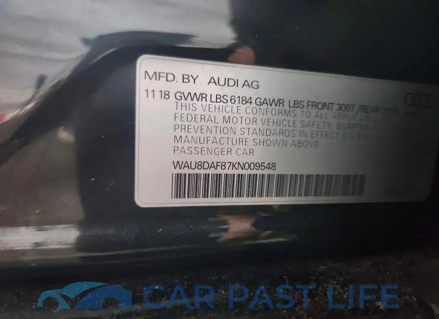 WAU8DAF87KN009548# 12