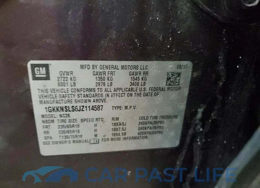 1GKKNSLS6JZ114587# 14