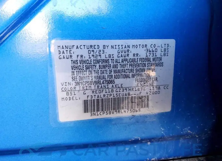3N1CP5BV9RL475065# 12
