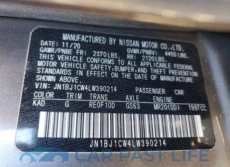 JN1BJ1CW4LW390214# 13