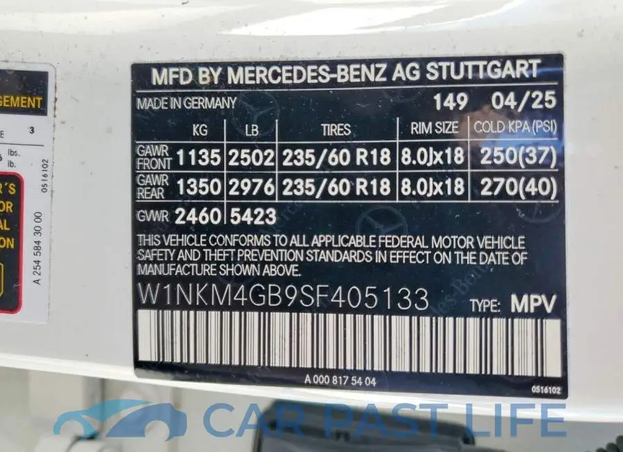 W1NKM4GB9SF405133# 12