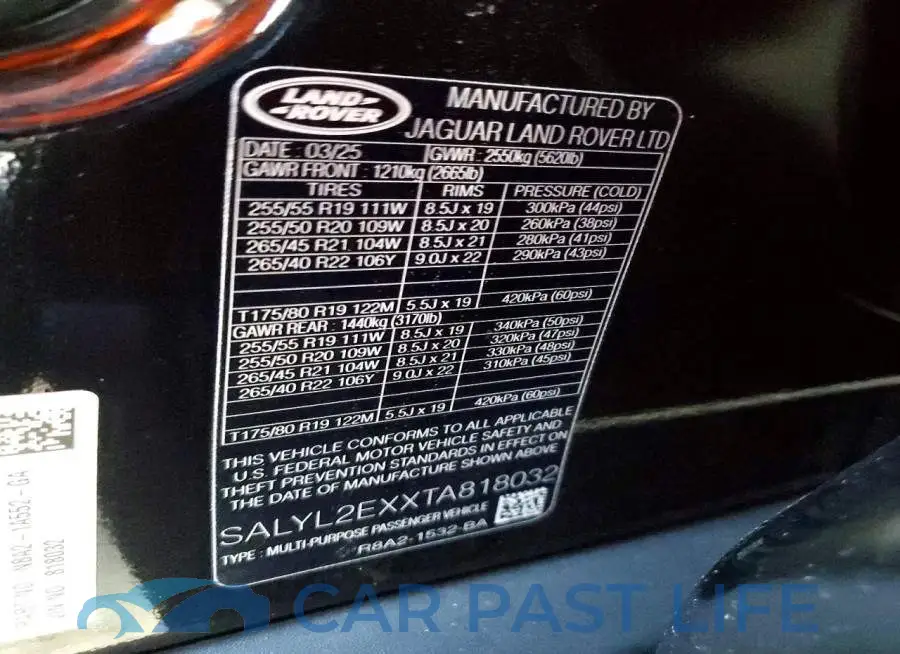 SALYL2EXXTA818032# 13