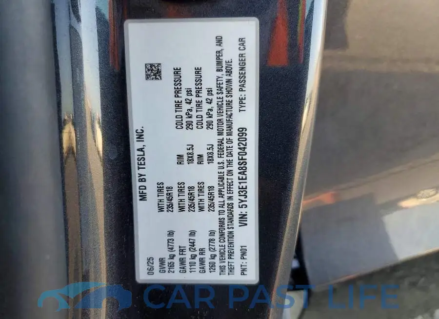 5YJ3E1EA8SF042099# 13