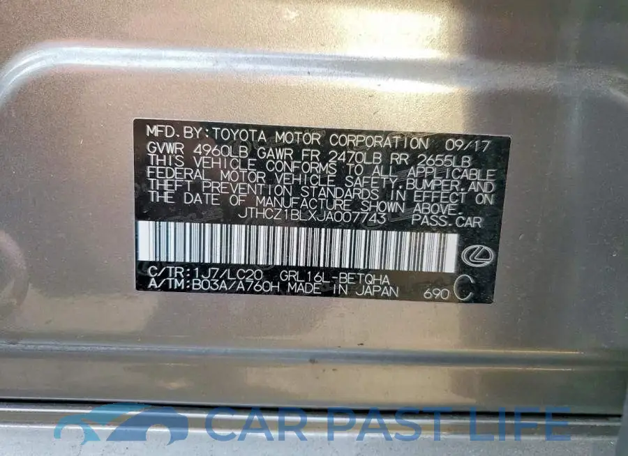 JTHCZ1BLXJA007743# 12