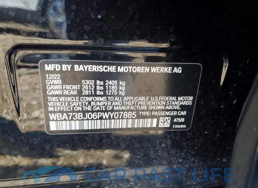 WBA73BJ06PWY07885# 12