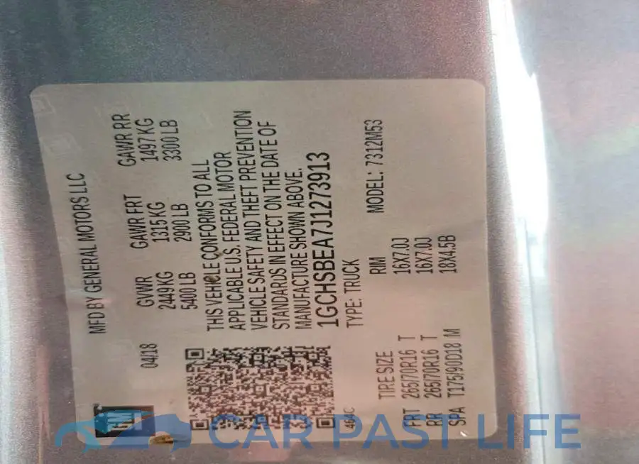 1GCHSBEA7J1273913# 12