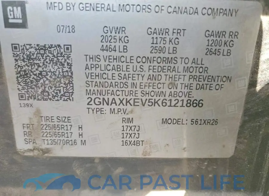 2GNAXKEV5K6121866# 12