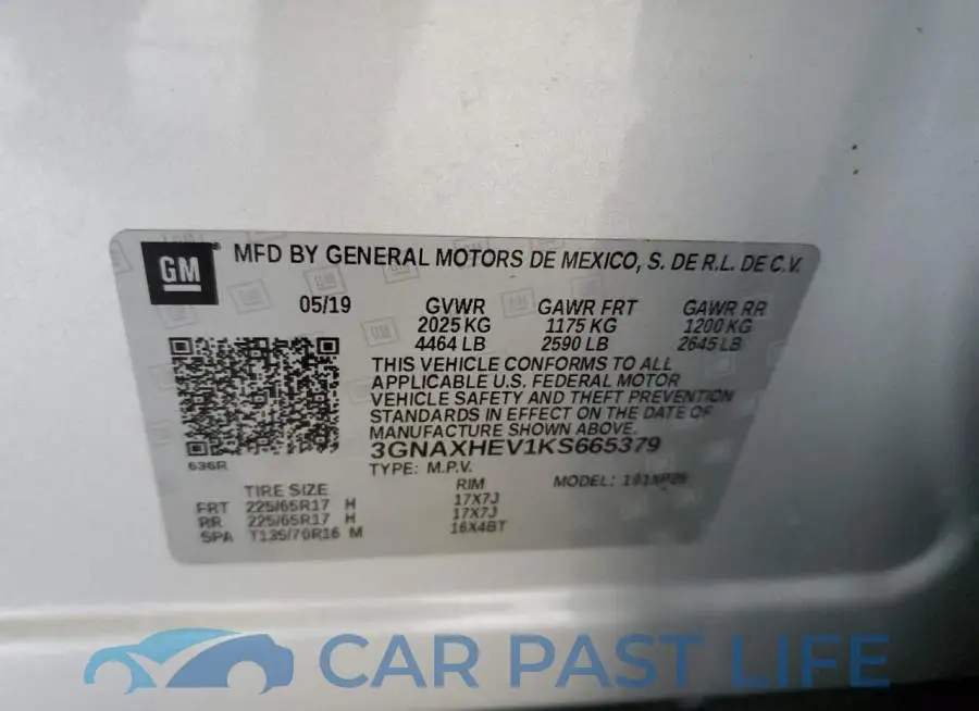 3GNAXHEV1KS665379# 12