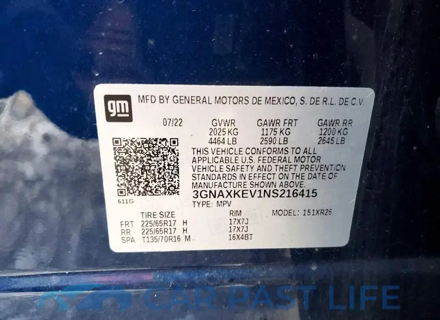 3GNAXKEV1NS216415# 11