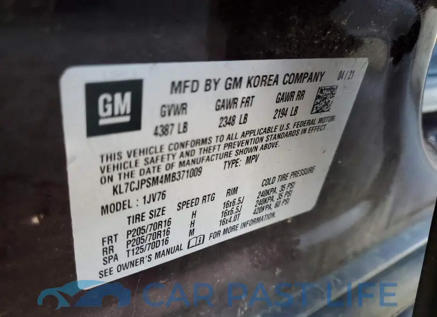 KL7CJPSM4MB371009# 13