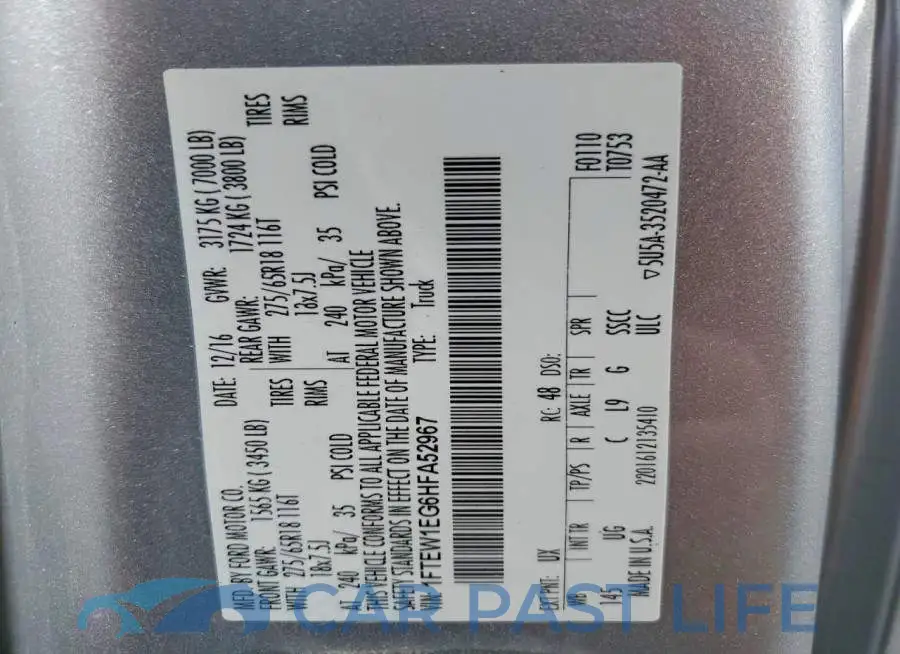 1FTEW1EG6HFA52967# 12