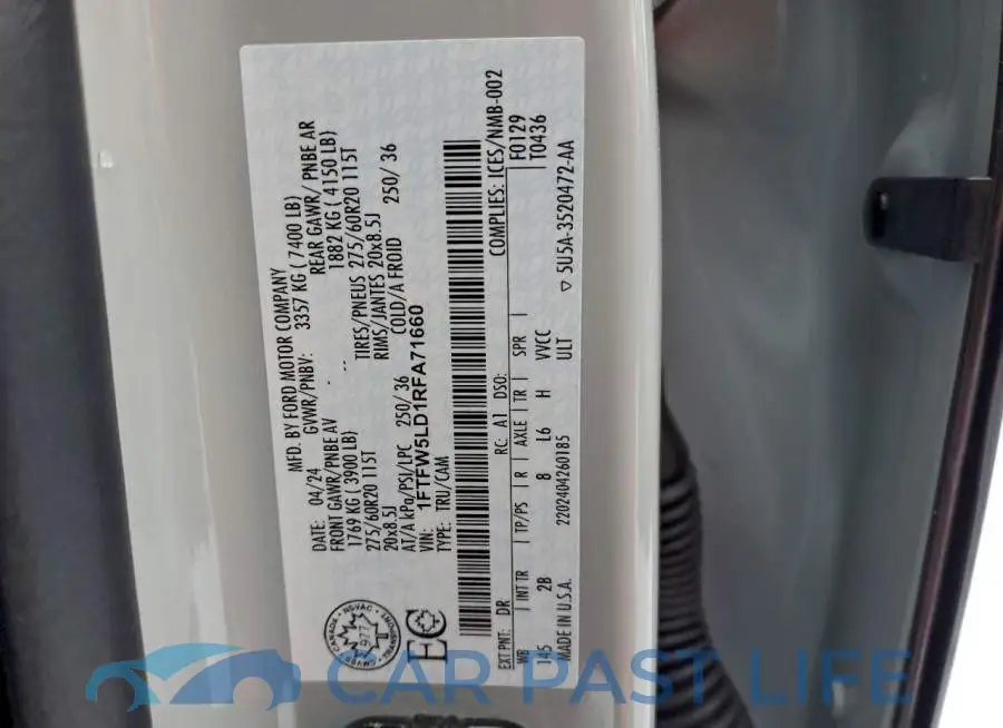 1FTFW5LD1RFA71660# 12