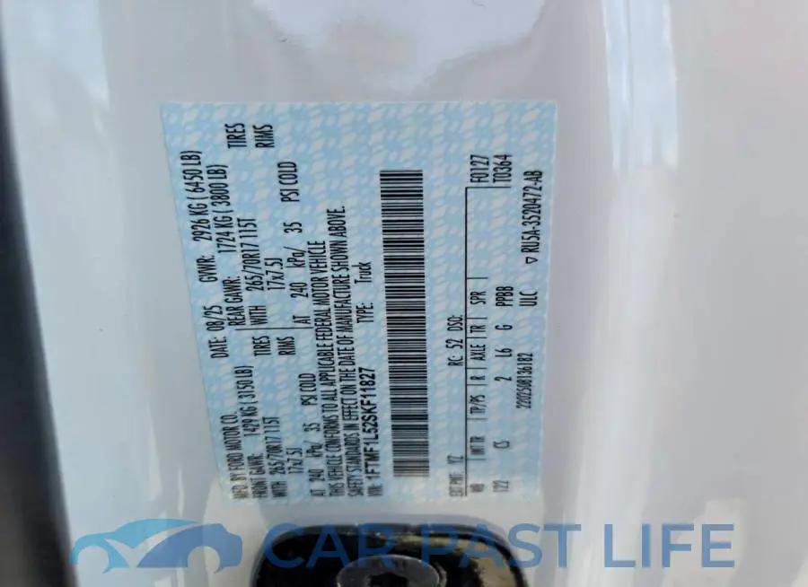 1FTMF1L52SKF11827# 12