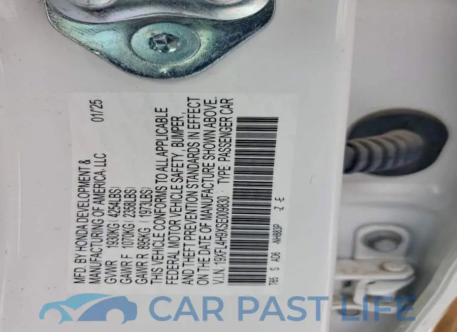 19XFL4H9XSE009830# 12