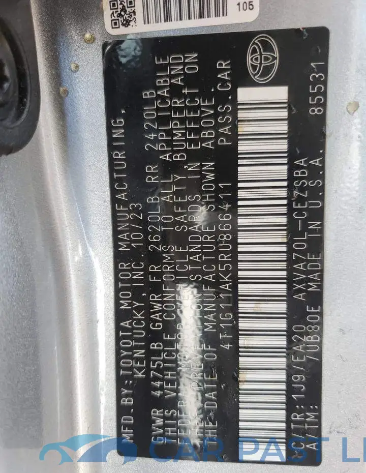 4T1G11AK5RU866411# 12