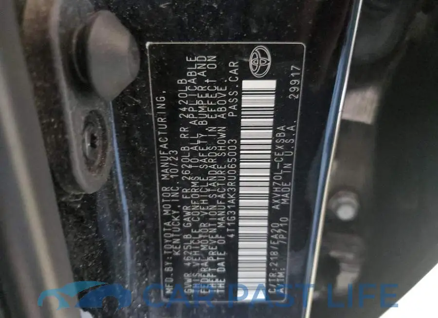 4T1G31AK3RU065003# 12