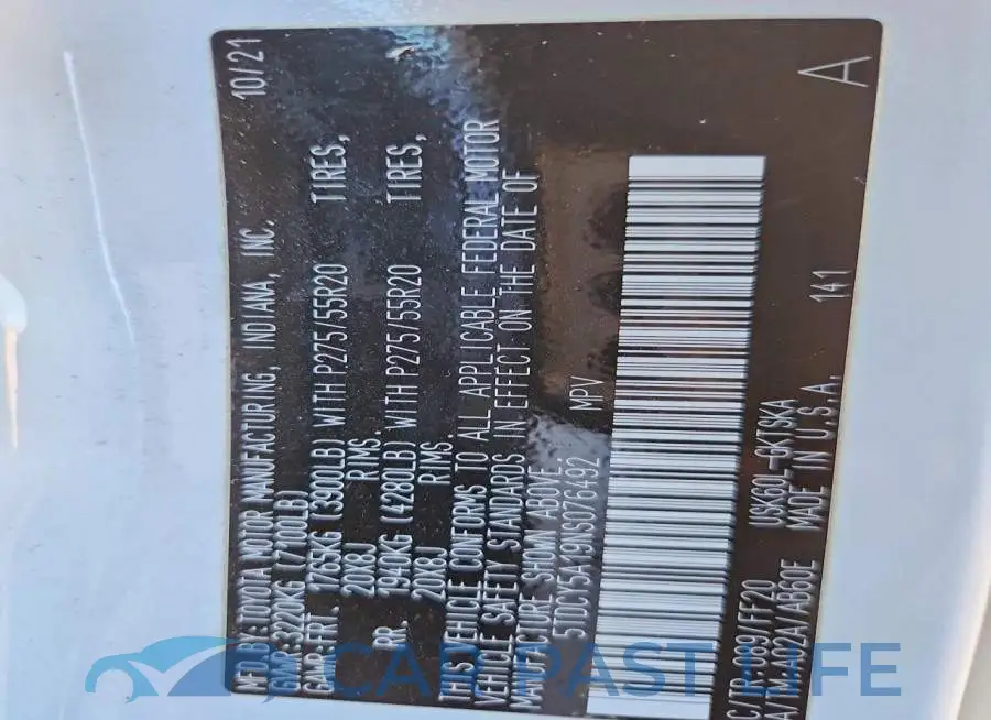 5TDCY5A19NS076492# 13