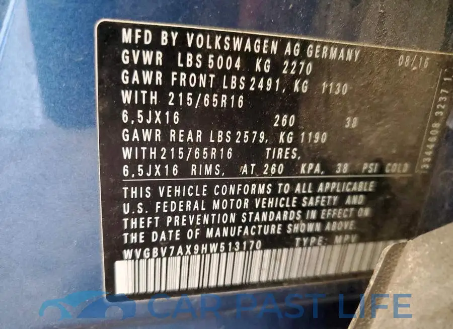 WVGBV7AX9HW513170# 13