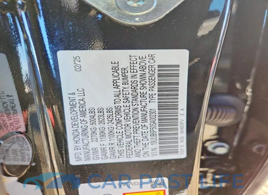 19UUB6F50SA002301# 13
